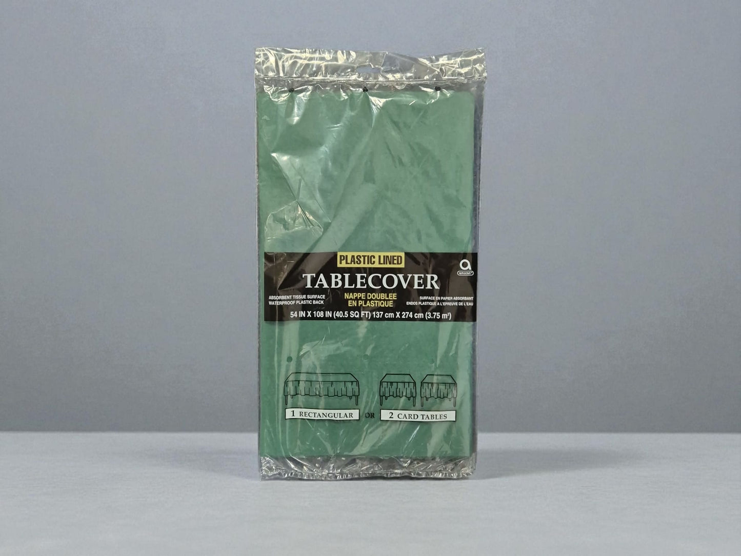 Plastic Lined Absorbent Tablecloth 54" x 108", Dark Green