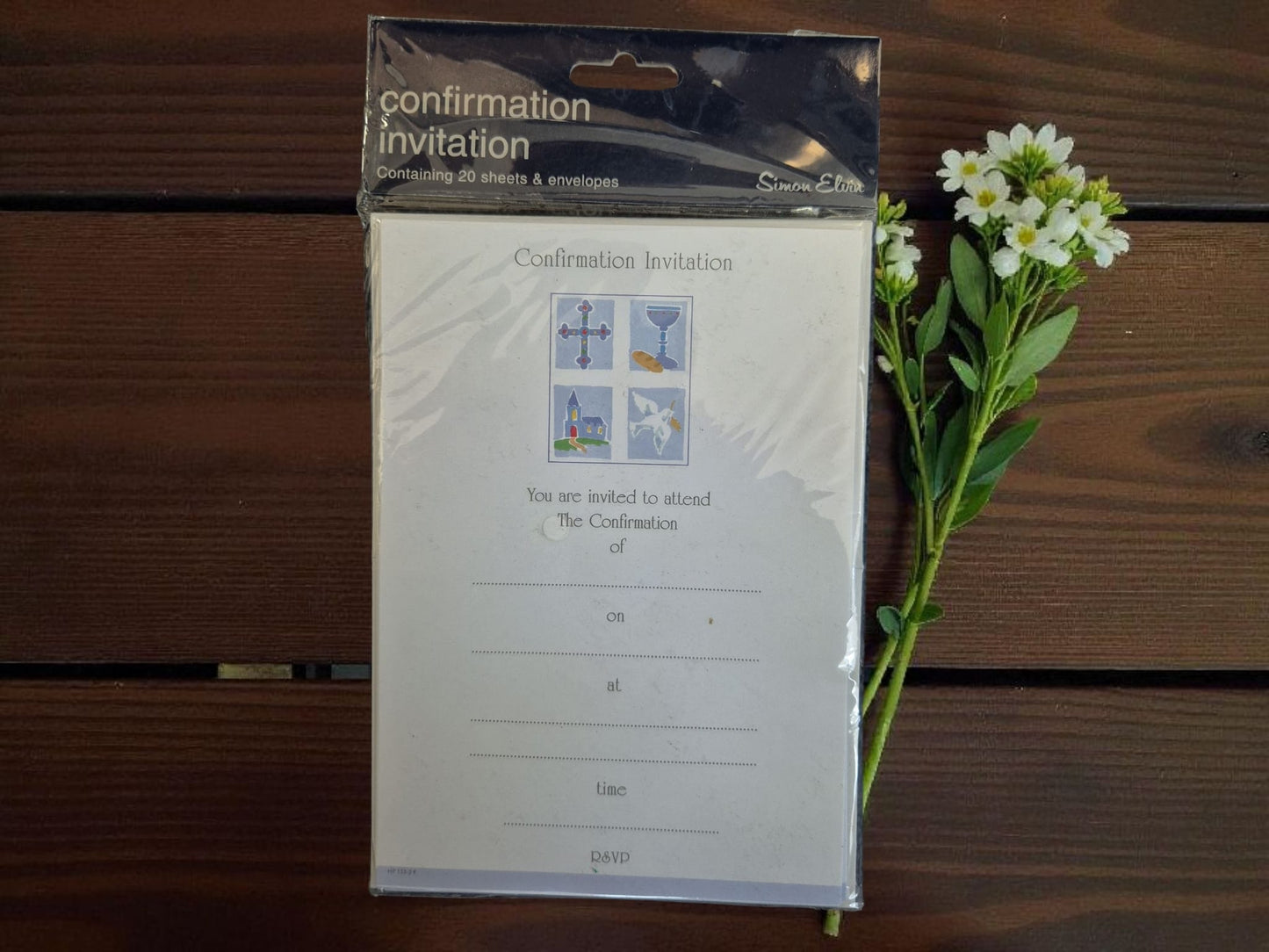 Confirmation Pink Invitation with Envelopes 20pc