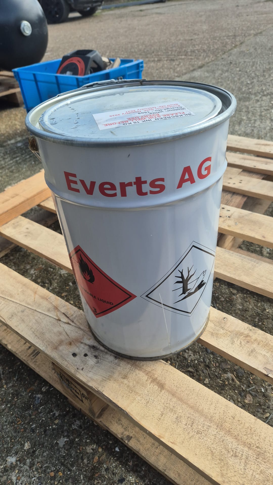 Everts AG Rubber Printing Ink Silkscreen White 10KG Tin