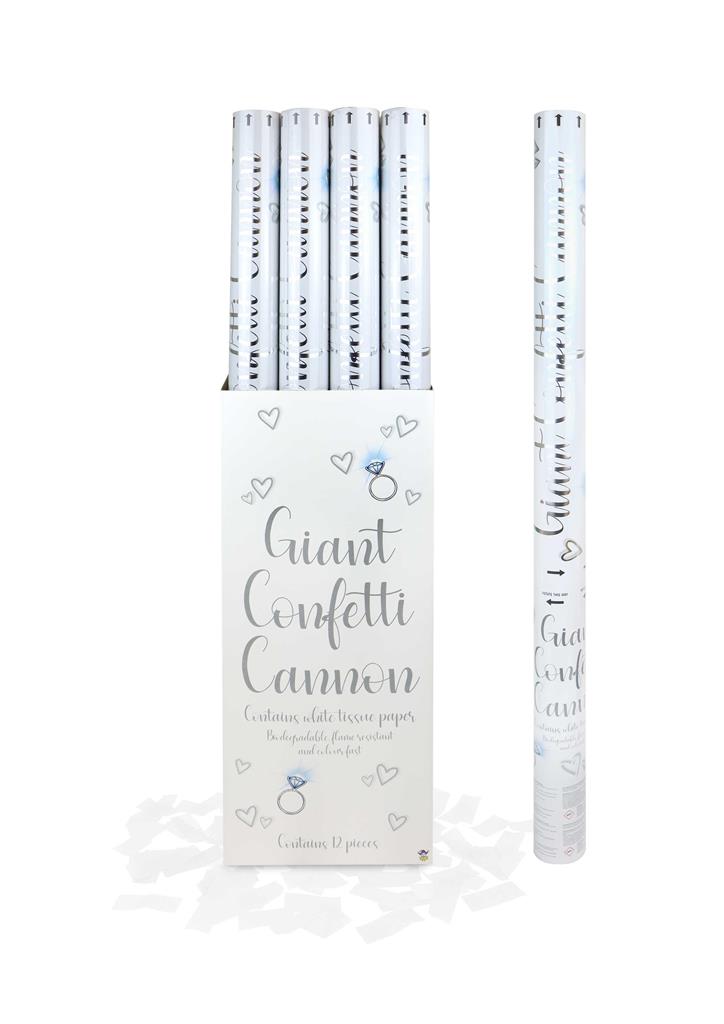 Giant White Paper Confetti Cannon (80cm)