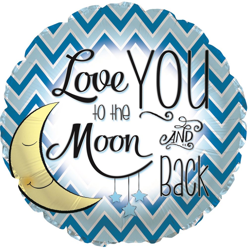 CTI Love You to the Moon - Boy 17" Foil Balloon