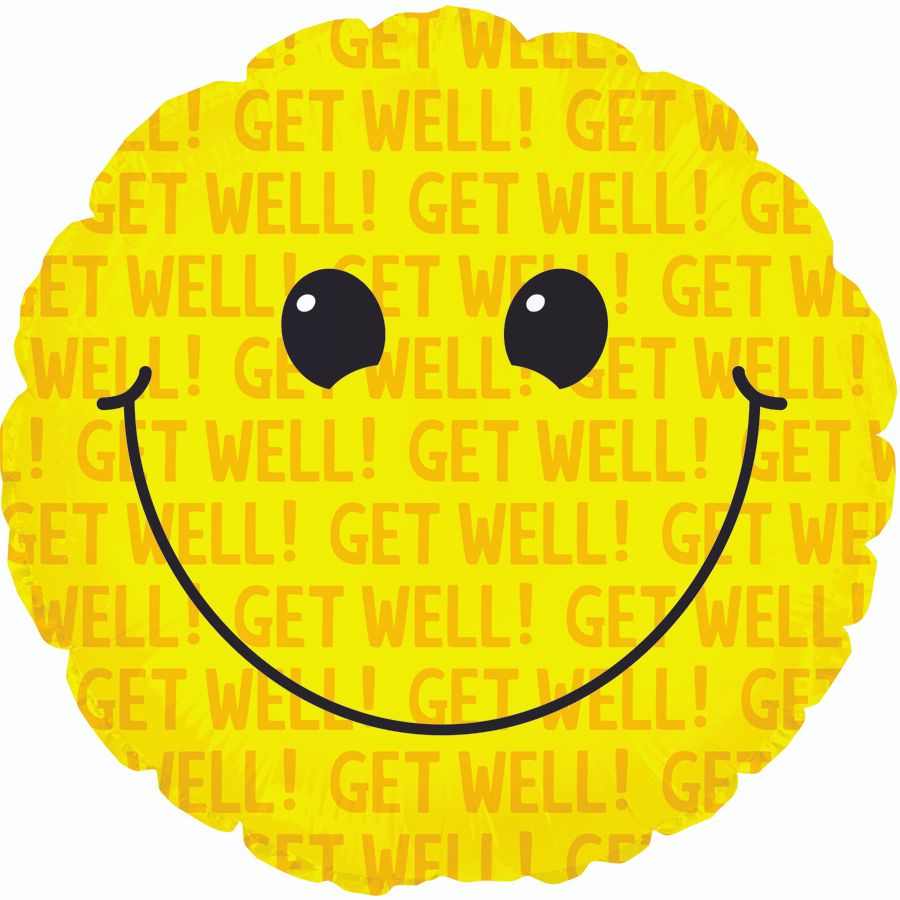 CTI Smiley Get Well 17" Foil Balloon
