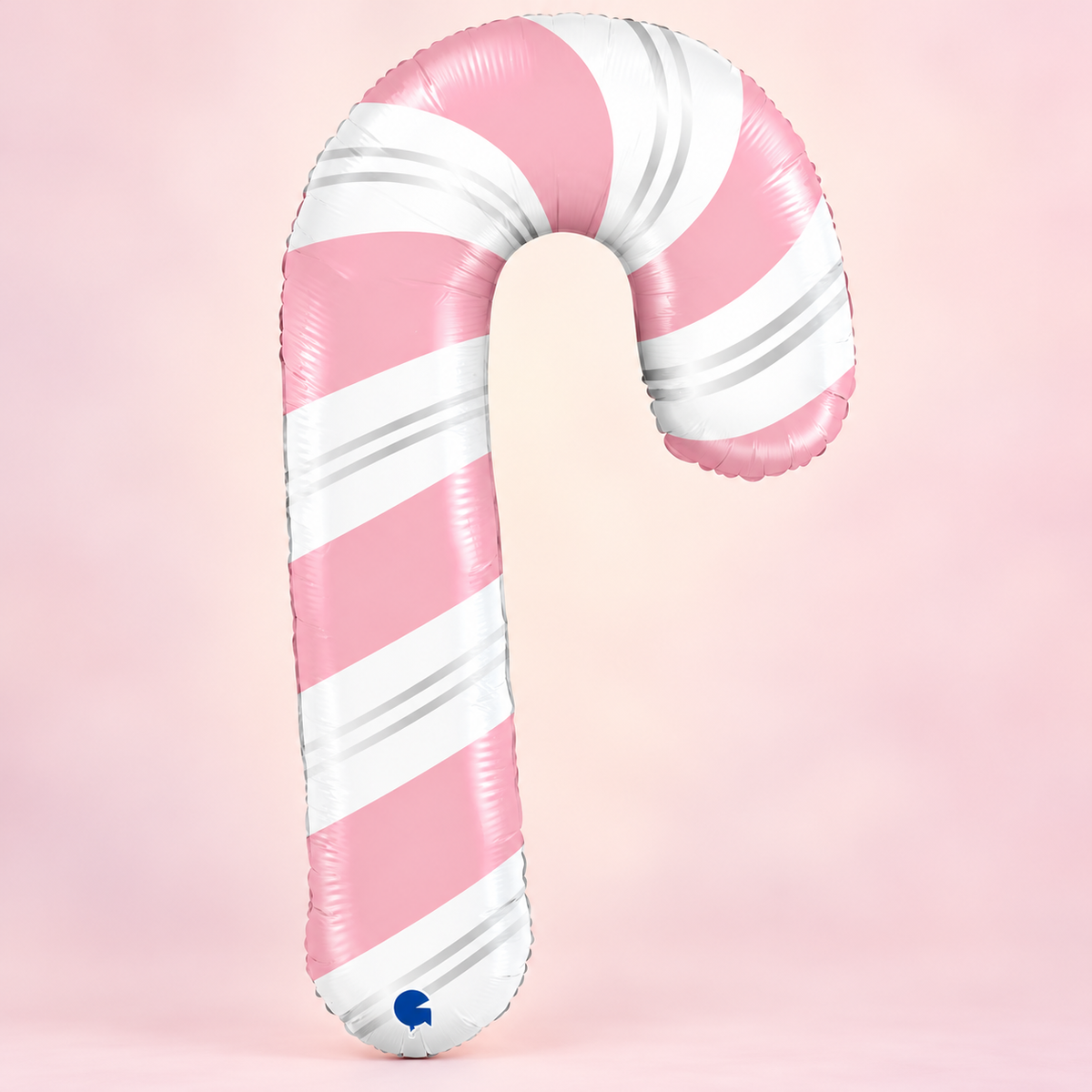 41" Grabo Pink & White Candy Cane Shaped Foil Balloon – Air or Helium