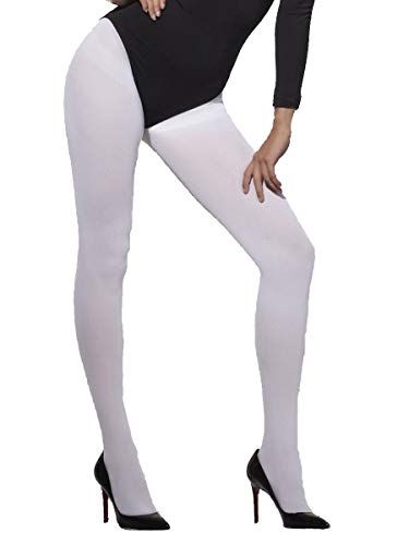 Smiffys Opaque Tights, White , Fever Hosiery Fancy Dress