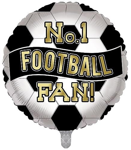 No. 1 Football Fan Black & White 18-inch Foil Balloon
