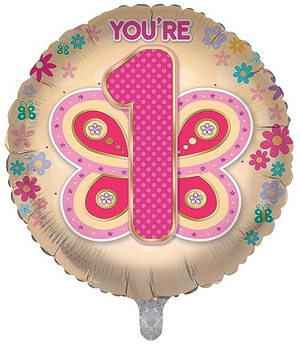 1st today with golden round shape balloon with included big 1 number with beautiful butterfly design.