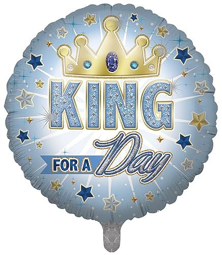 King for a Day Light Blue color with start design and Cown on attractive style character.