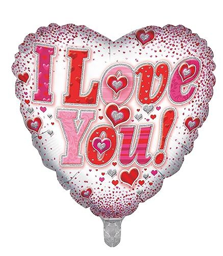 I love you Red & white heart shape Foil balloon