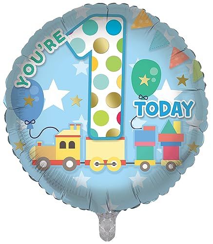 1st today with blue round shape balloon with included big 1 number.