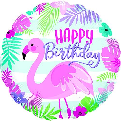 CTI Happy Birthday Flamingo 17" Foil Balloon