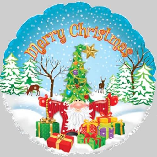CTI Merry Christmas Tree Hat Gnome 17" Foil Balloon