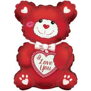 CTI I Love You Red & White Teddy 20" Foil Balloon