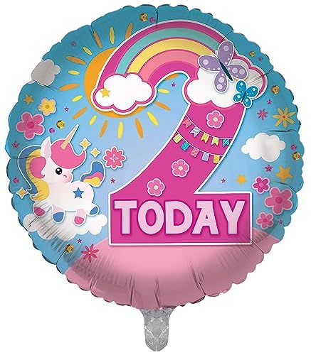 2nd today with blue round shape balloon with included big 2 number with included beautiful rainbow.