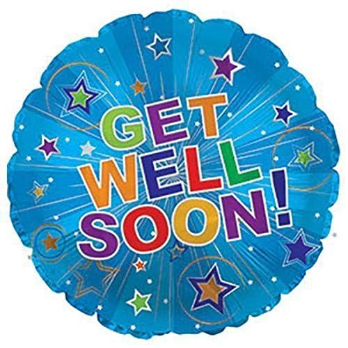 CTI Get Well Soon Silver Burst 17" Foil Balloon