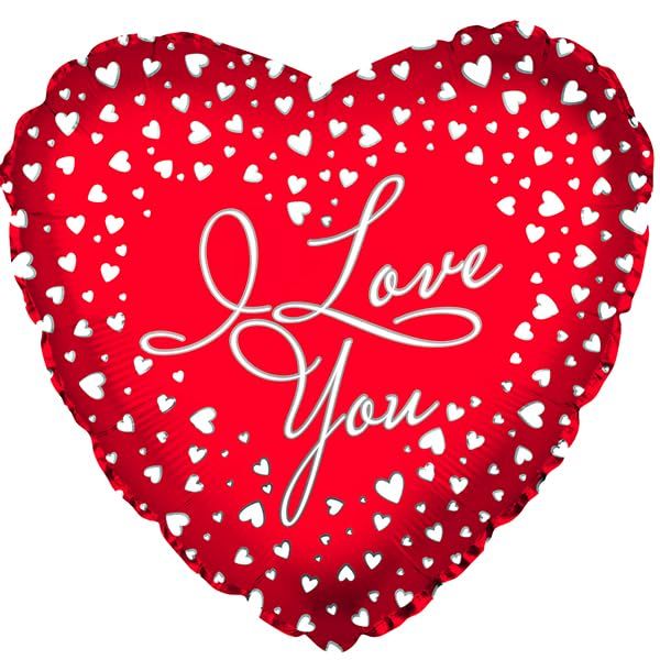 CTI I Love You Hearts Cascade 17" Foil Balloon