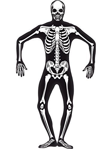 Smiffys Skeleton Second Skin Costume, size: S - Size 34"-36"