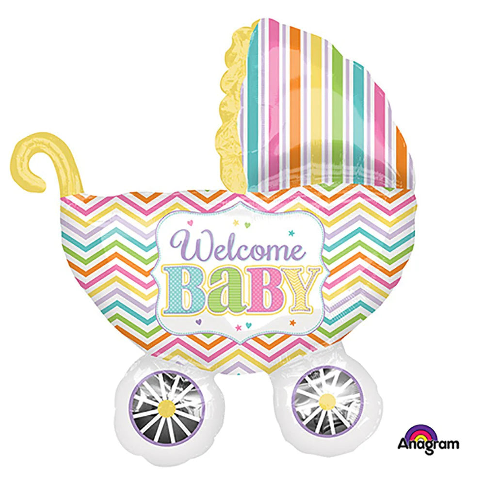 Anagram Welcome Baby Pushchair Buggy 31" SuperShape Foil Balloon