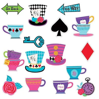 Amscan Alice in Wonderland Party Cutouts 30pc