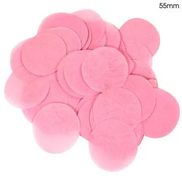 Oaktree Tissue Paper Confetti Flame Retardant Round 55mm x 100g Lt. Pink