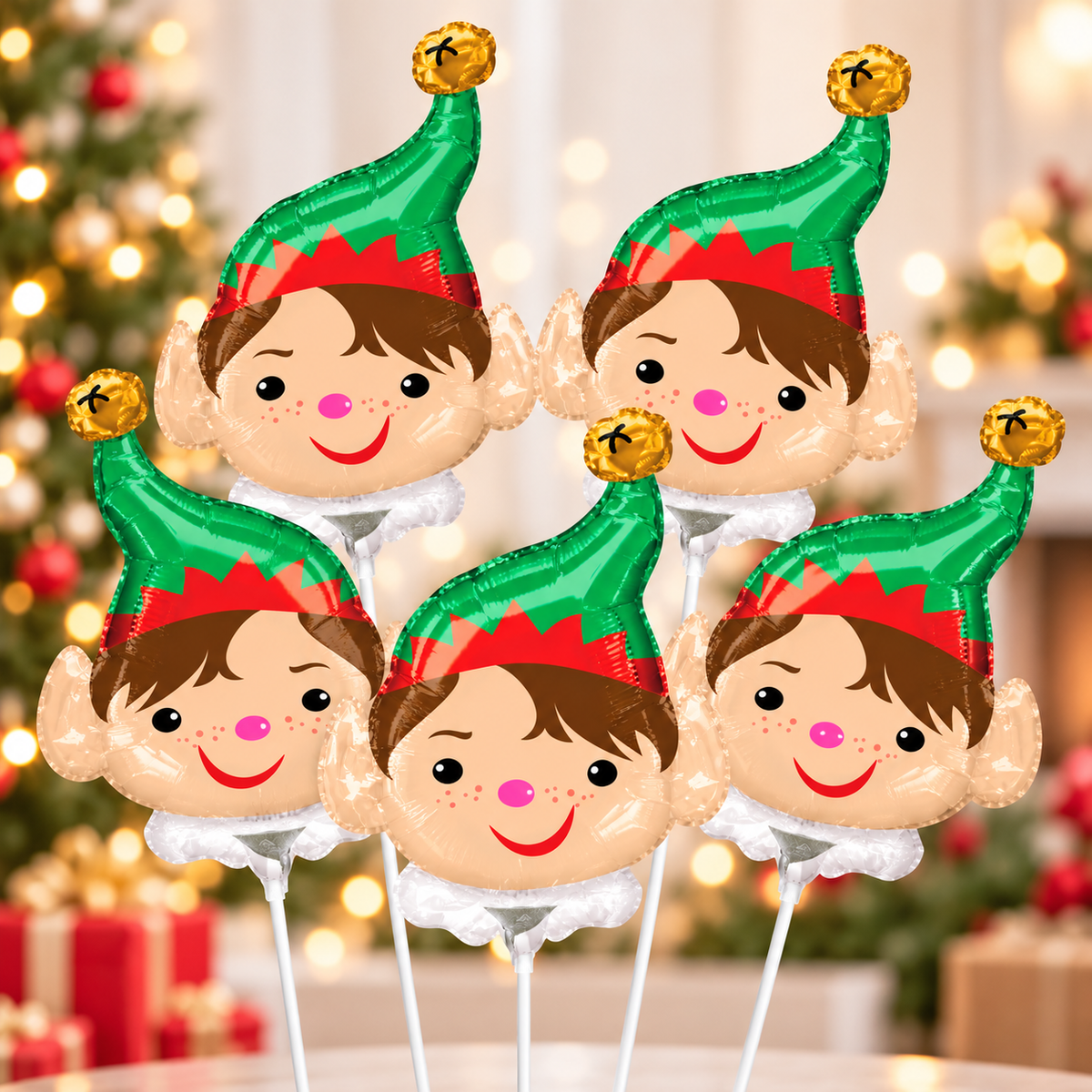 Anagram 14" Christmas Elf Foil Balloons – Pack of 5 | Air Fill Only