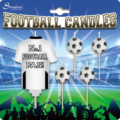 Party Candle Football Black & White