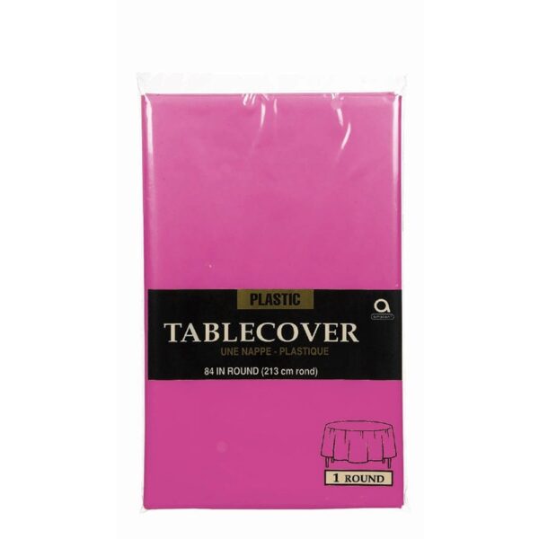 Round Plastic Table Cover 84"/213cm | Magenta
