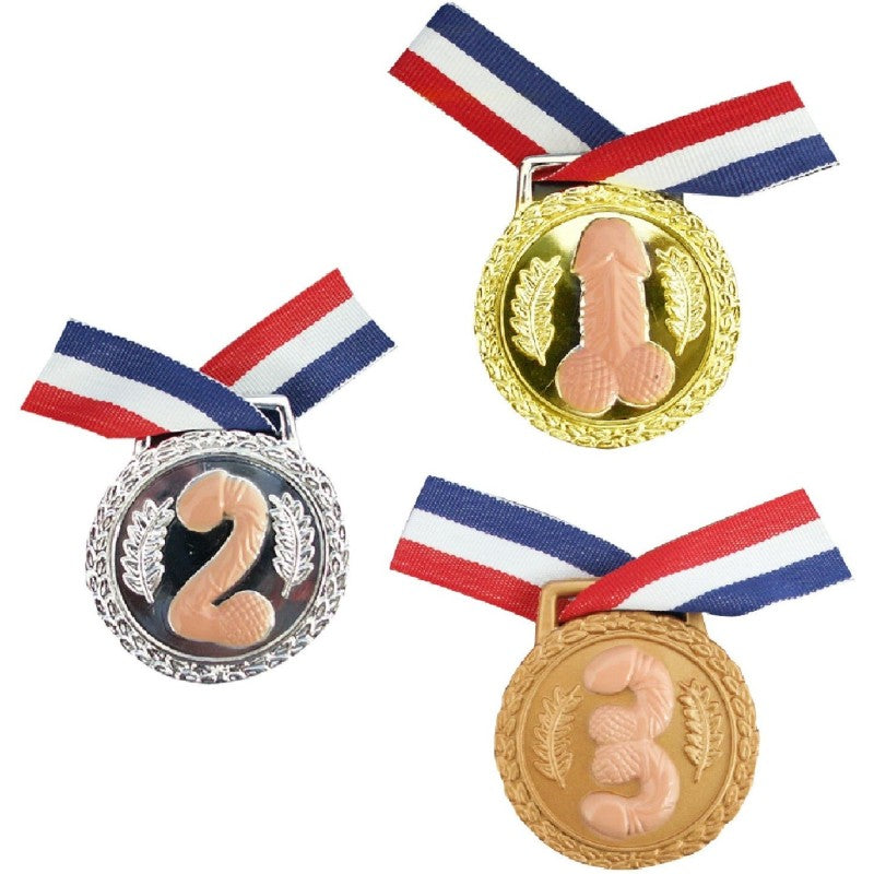 Henbrandt Big Prick Award Medals 1st, 2nd & 3rd place with Ribbon 3pc
