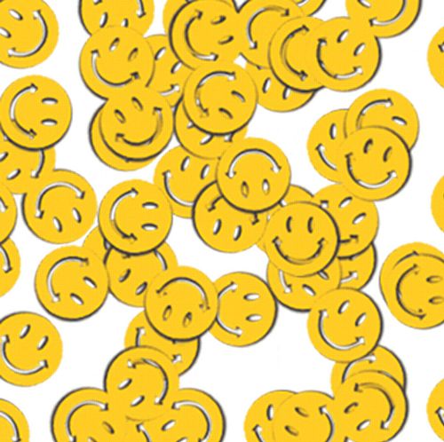 Smiley Face Table Confetti Foiletti, Yellow 14g