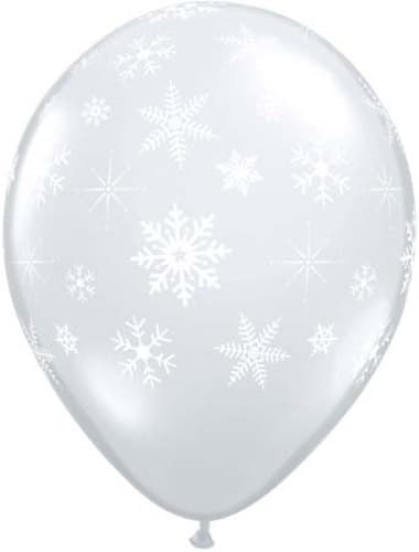 Qualatex Snowflakes & Sparkles Diamond Clear 11" Latex Balloons 50Pc/Bag