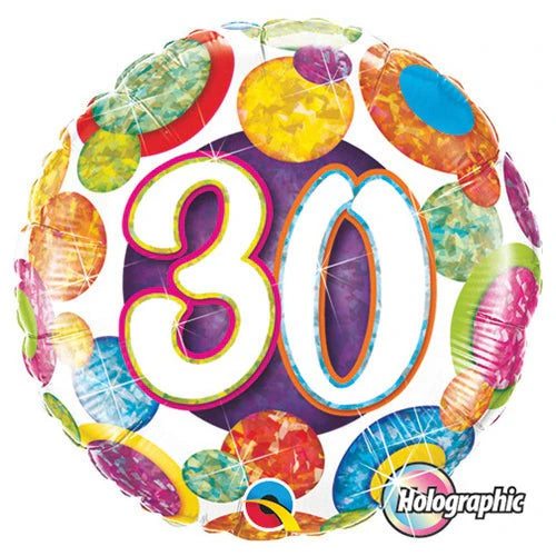 30 Big Dots Sparkle 18-inch Foil Balloon