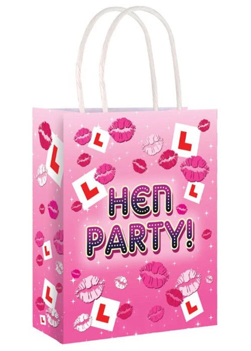 Henbrandt Bright Pink Hen Party Gift Paper Loot Bag