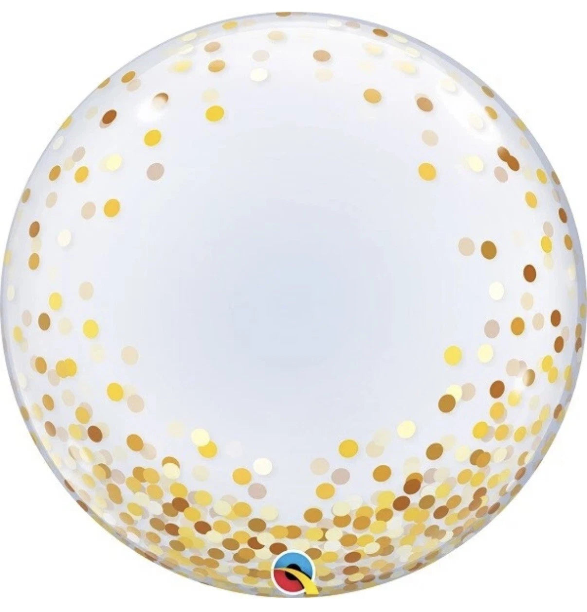 Qualatex Deco Gold Confetti Dots 24"/61cm Bubble Balloon