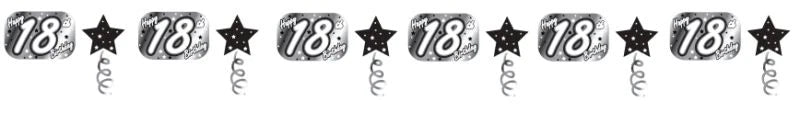 Creative Party Elegant Black & Silver 18th Birthday Foil Garland 3m