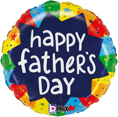 Betallic Happy Father's Day Bursting Colours 18" Foil Balloon