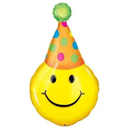 Anagram Happy Smiley Face Party Hat 14" Mini Foil Balloon