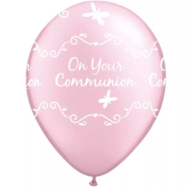 Qualatex Pearl Pink Communion Butterflies 11" Latex Balloons 25Pc/Bag