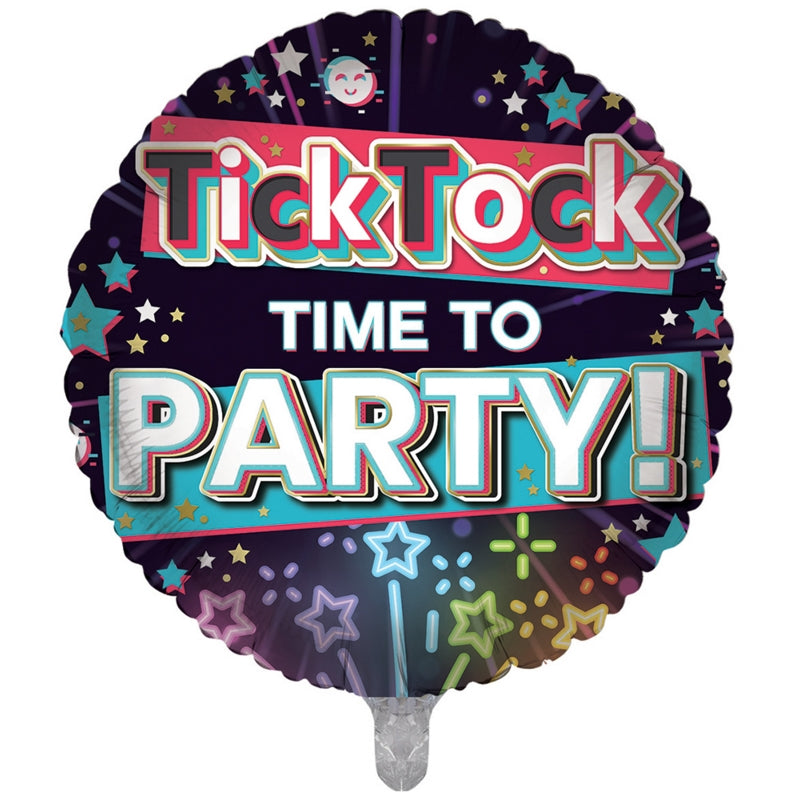 Tick Tock Time to Party Double Sided 18-inch Balloon