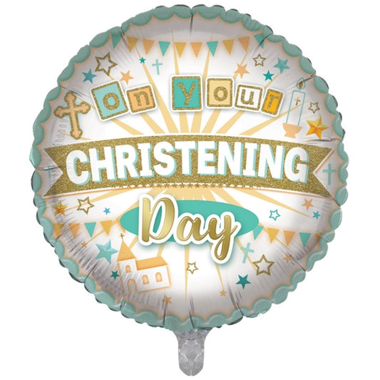 On Your Christening Day Double Sided 18-inch Balloon