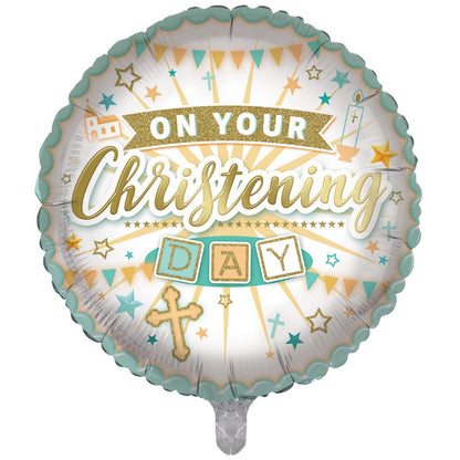 On Your Christening Day Double Sided 18-inch Balloon