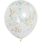 Unique Clear with Multicoloured Confetti 12" Latex Balloons 6ct