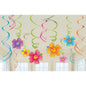 Amscan Hawaiian Foil Swirls Danglers Decorations 12pc