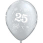 Qualatex 39833 11" 25-A-Round Silver Latex Balloons 25ct
