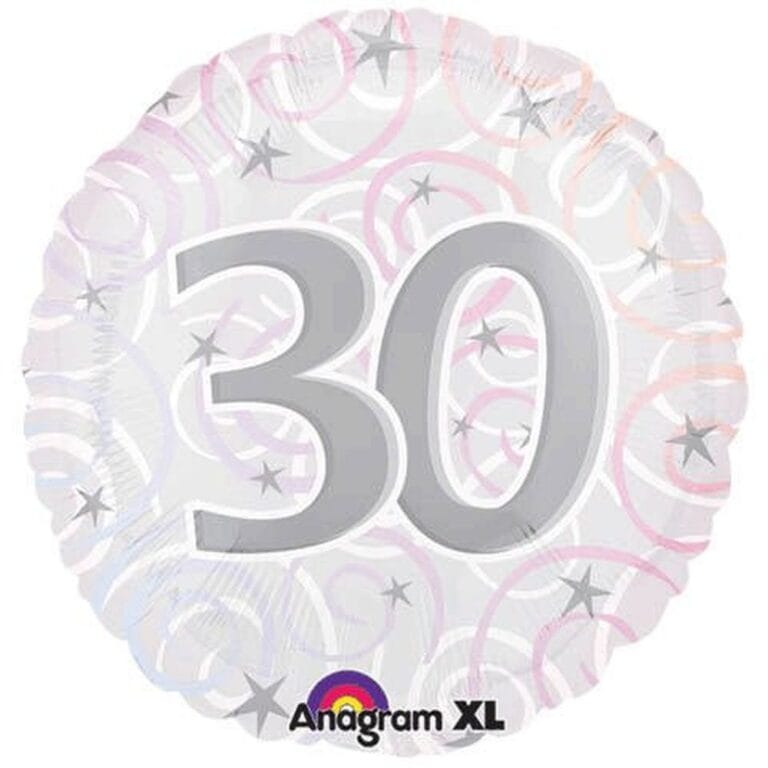 Pink & Silver 30 Round 18-Inch Foil Balloon