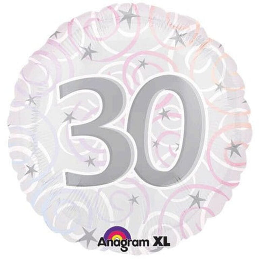 Pink & Silver 30 Round 18-Inch Foil Balloon