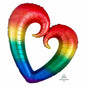 Anagram Rainbow Open Heart 32" Supershape Foil Balloon