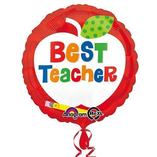 Best Teacher Apple 18" Round Foil Balloon