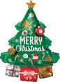 Anagram Merry Christmas Tree 34" Foil Balloon