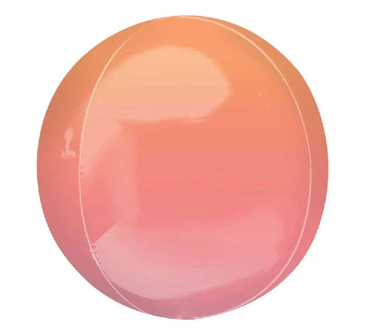 Ombre Red & Orange Round Orbz XL 15" / 38cm Balloon