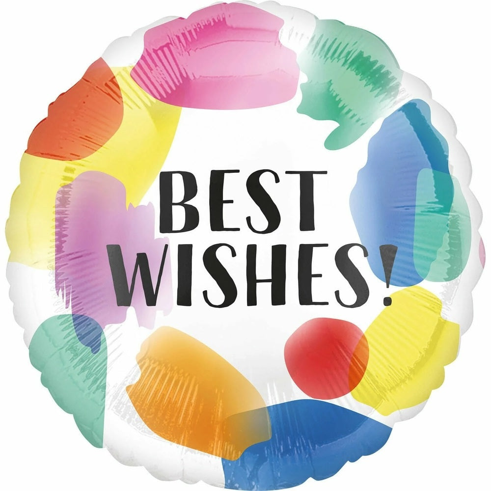 Painted Best Wishes 18" Round Foil Balloon