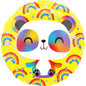 Rainbow Panda 17" Round Foil Balloon
